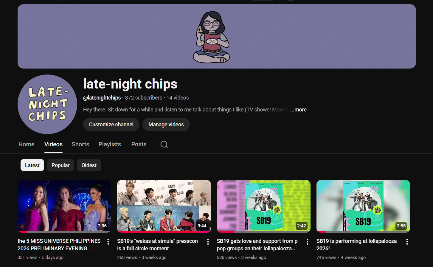 A little bit about my Youtube channel “late-night chips”